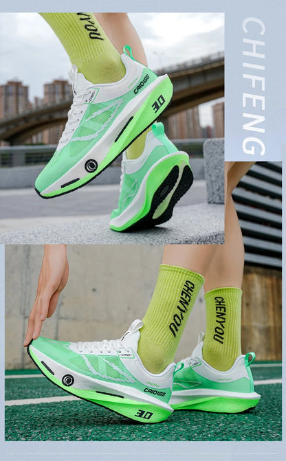 Scarpe da running con piastra in carbonio per maratona, uomo e donna, sportive, traspiranti, leggere, comode, da atletica e outdoor
