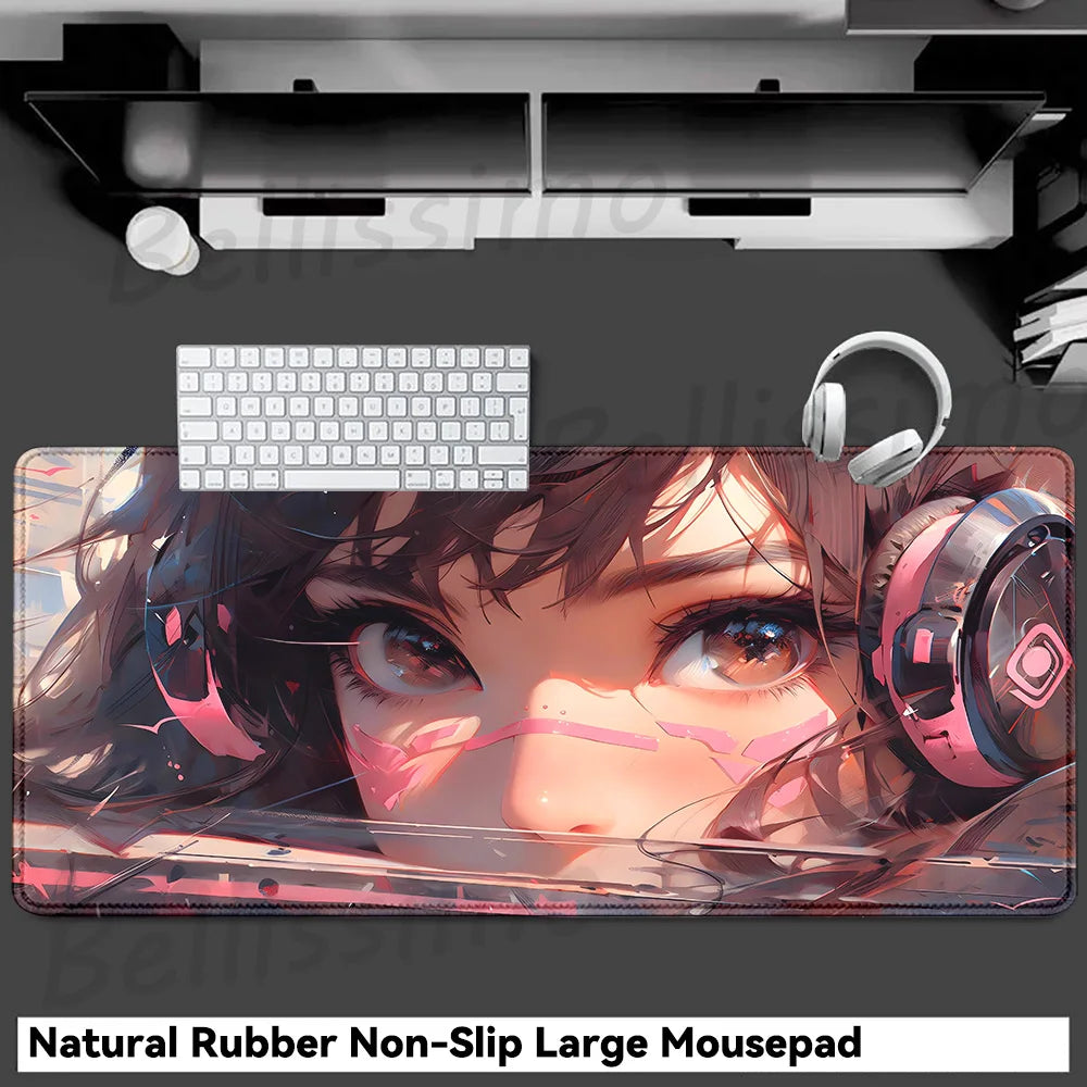 Acessórios Gaming O-Overwatch D-D.va Tapete de Rato Grande para Teclado e Rato, Deskmat XXL Estendido para PC, Tapete Gamer