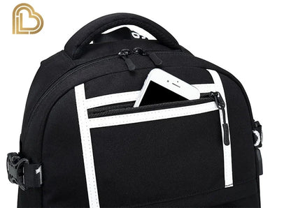 Ultima Knight F-Fortnited Battle Royale Rucksack mit USB-Ladeanschluss, Anime-Figuren und Studienfach für Schreibwaren für Schüler