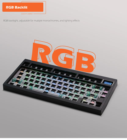 ZUOYA GMK81 Mechanical Keyboard Kit Hot-Swappable Bluetooth 2.4G Wireless RGB Backlit Gasket Structure Support for
