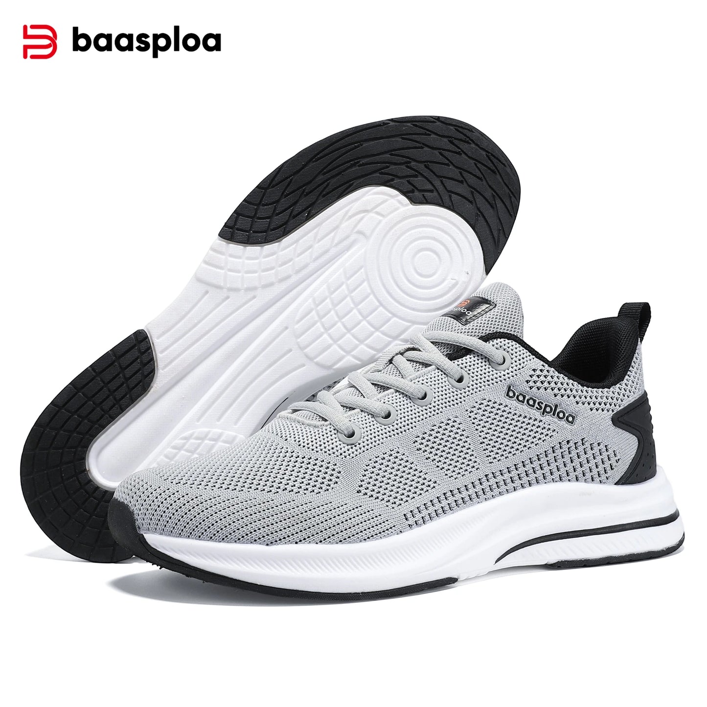 Baasploa Men Running Sneakers Brand Casual Lightweight Designer Mesh Jogging Shoes Male Breathable Lace-Up Sports Walking Shoes