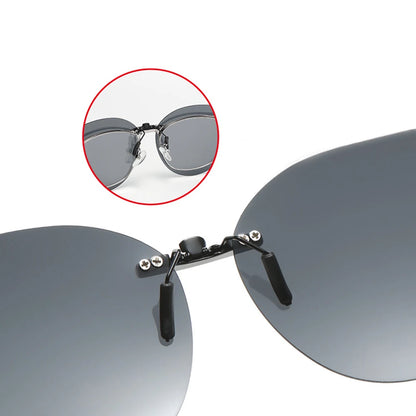 New Arrival Polarized Flip-up Clips Sunglasses for Myopia glasses, Retro Big Size Square Al-Mg glass Clip-on Sunglass Clip C3167