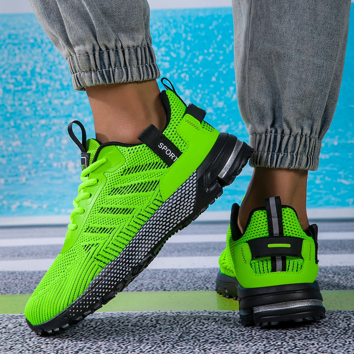 Men's Running Shoes, Lightweight Breathable Jogging Sport Shoes, Male Lace-up Fashion Comfort Non-Slip Casual Sneakers for Men