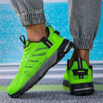 Men's Running Shoes, Lightweight Breathable Jogging Sport Shoes, Male Lace-up Fashion Comfort Non-Slip Casual Sneakers for Men