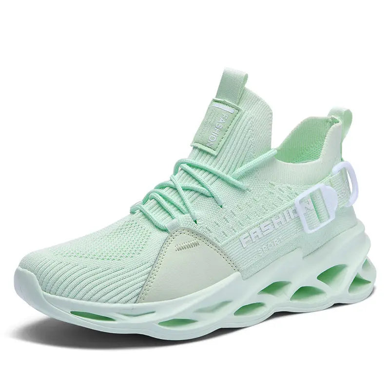 Zapatillas deportivas casual moradas de moda en oferta para mujer y hombre, calzado running con suela tipo blade, talla grande 48, ligeras y transpirables, zapatillas deportivas de malla para hombre