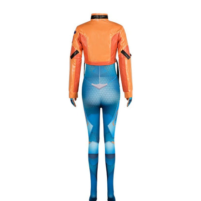 Costume cosplay Overwatch 2 Juno con parrucca, completo full set da eroina supporto, outfit per Halloween e Carnevale, Juno Teo Minh, donna e ragazza
