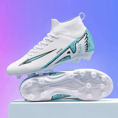 Nouvelles chaussures de football pour hommes, chaussures de soccer de haute qualité pour l'extérieur, chaussures de sport ultralégères pour l'intérieur, chaussures de sport antidérapantes à cheville haute, chaussures d