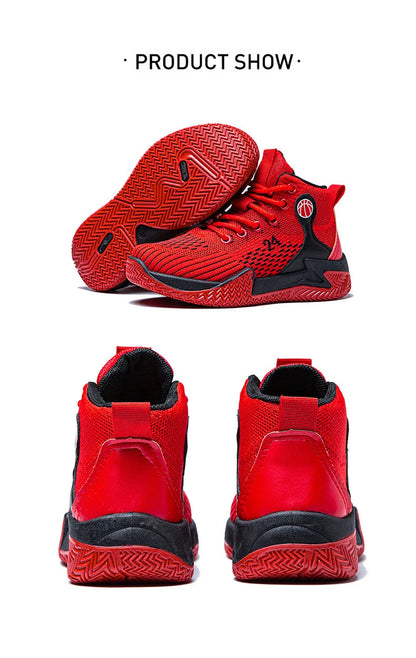 Large Size High-Top Sports Shoes Men's Casual Breathable Comfortable Thick-Soled Basketball and Running Shoes