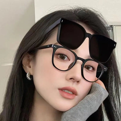 KLASSNUM Transfer Sunglasses Ladies Fit Over Sun Glasses Men Oversize Square Wrap Around Glasses for Prescription Myopia Goggles