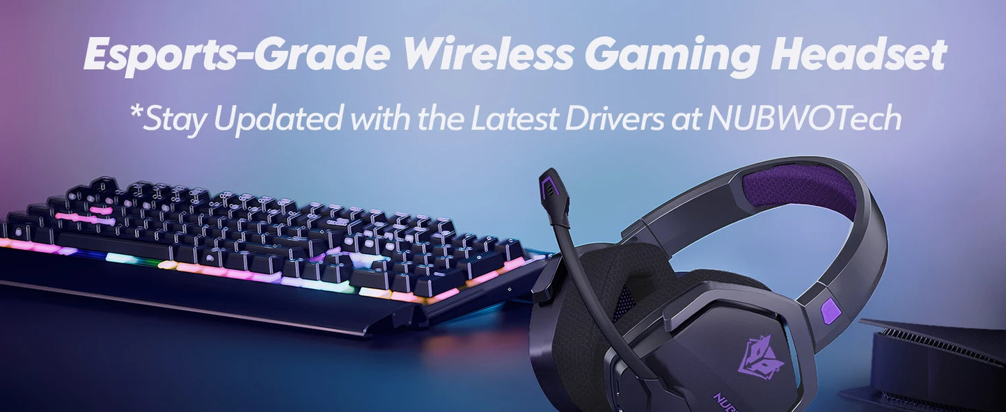 NUBWO G06 Dual Wireless Headsets Gamer with Microphone for PS5, PS4, PC, Mobile, Switch, 2.4GHz Bluetooth 5.3 Gaming Headphones