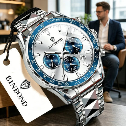 Automatické pánské hodinky, modré, sportovní, digitální, módní, quartzové, luxusní hodinky