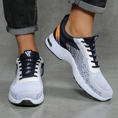Herrenschuhe, lässige Herrenschuhe, atmungsaktives Mesh, Luftpolsterung, weiche Sohle, modische Sportschuhe im Color-Block-Design