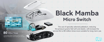 Rato Gaming Sem Fios Leve ATTACK SHARK X3, 49g, Tri-Mode, Sensor PAW3395 de 26K DPI, Autonomia de 200h, 5 Botões Programáveis
