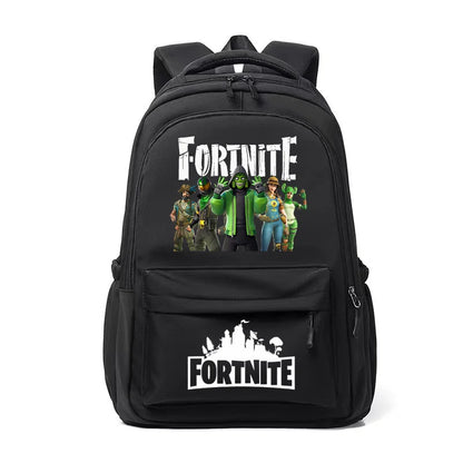 Mochila Fortnite para Crianças, Portátil e de Grande Capacidade, Mala Escolar de Estudante com Estampado Cartoon e Alças de Ombro, Material Escolar para Rapazes, Presente