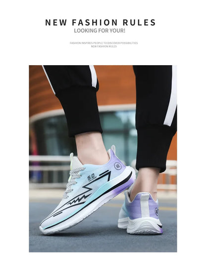 Unisex Lightweight Breathable Running Shoes Sporty Casual Low Top Flat Laced Footwear for Men And Women in Various Colors