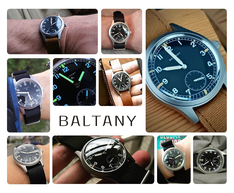 Baltany Dirty Dozen Watch Men's S2019 Military Vintage Wristwatch Small Seconds Hand VD78 Quartz Luminous 100M Waterproof Field Watch