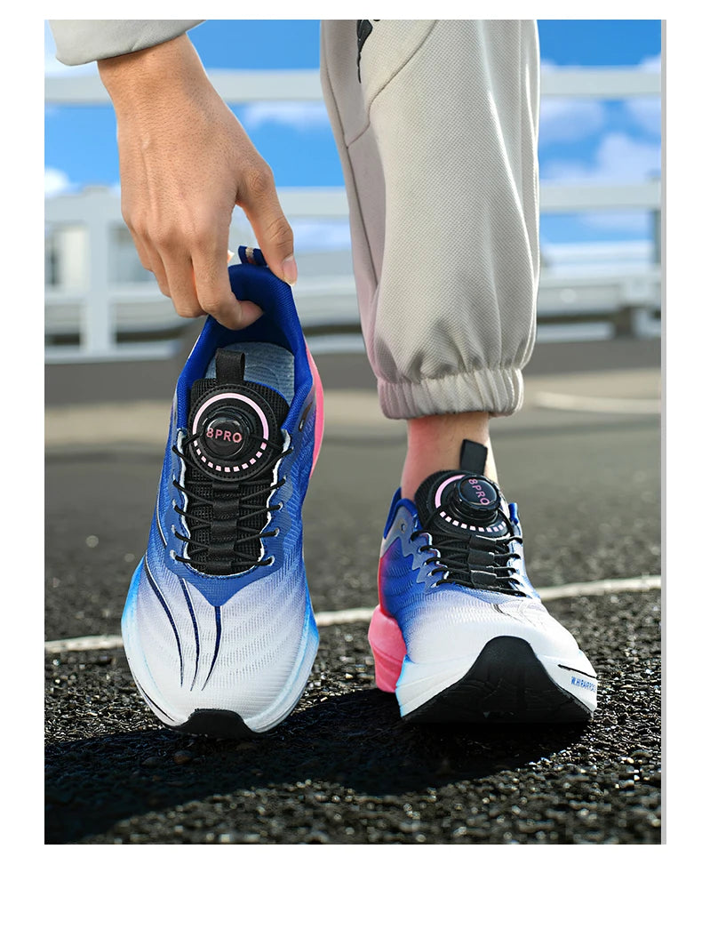 Marathon Carbon Plate Sports Running Shoes for Men, New Breathable Lightweight Mesh Sport Shoes for Women, Comfortable Nonslip Sneakers