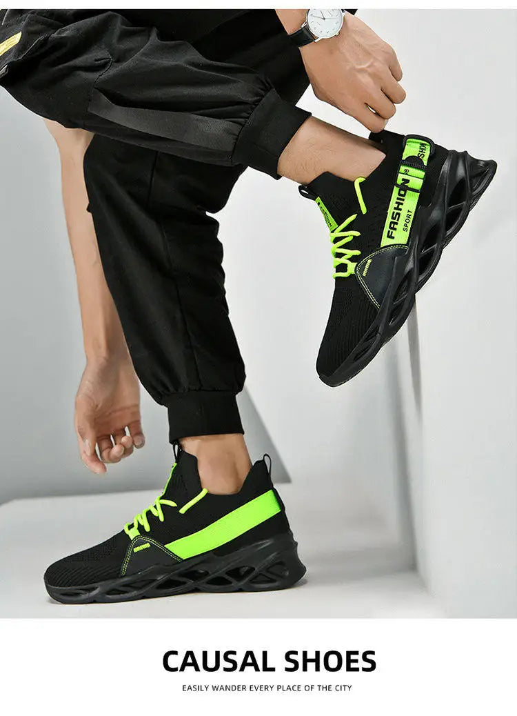 Zapatillas deportivas casual moradas de moda en oferta para mujer y hombre, calzado running con suela tipo blade, talla grande 48, ligeras y transpirables, zapatillas deportivas de malla para hombre