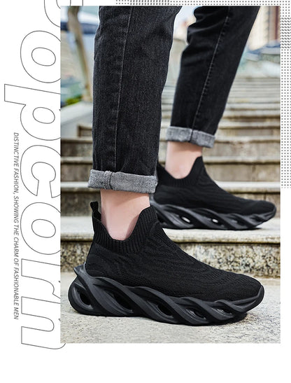 Classic Fashion Yellow Men's Running Shoes Comfort Socks Shoes Trainers Men Unisex Athletic Shoes Big Size 46 Zapatillas Hombre