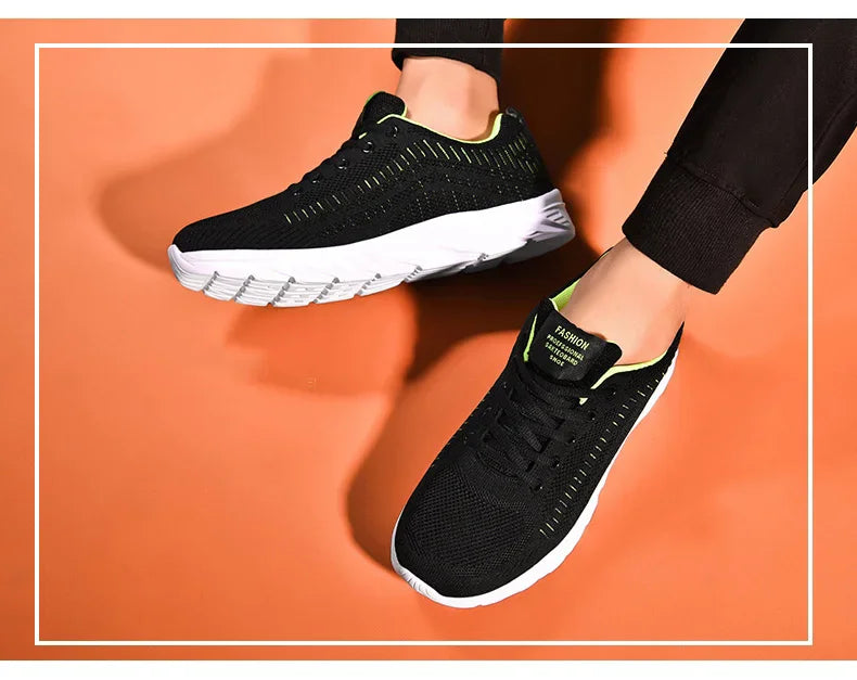 Zapatillas deportivas para hombre para correr y hacer jogging, sneakers casuales de exterior con cordones, malla transpirable ligera, para tenis y caminar al aire libre, tallas 39-46