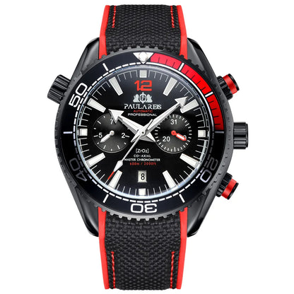 PAULAREIS P Reloj mecánico automático de lujo para hombre, cuerda automática, correa de caucho, resistente al agua, luminoso, con fecha, reloj de moda para hombre