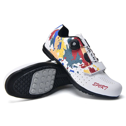 Zapatillas de ciclismo sin cierre para pedales planos, para hombre, zapatillas con calas para bicicleta, MTB, para mujer, transpirables, tipo bota para interior