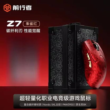 Mouse wireless EWEADN Z7 in fibra di carbonio Paw3950 Dual 8k leggero, ergonomico, di medie dimensioni, per eSport FPS e accessorio PC