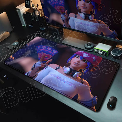 Tapete de rato gaming Overwatch Anime Girl grande XXL com impressão HD, base para teclado de computador, portátil e escritório, tapete de secretária em borracha macia 900x400 MM