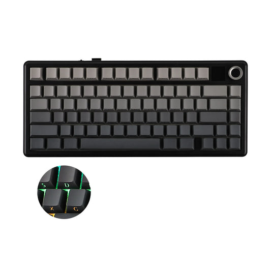 Teclado mecánico inalámbrico EPOMAKER X AULA F75 MAX compacto 75% con distribución ANSI, conexión por cable/Bluetooth/2.4GHz, pantalla TFT y perilla