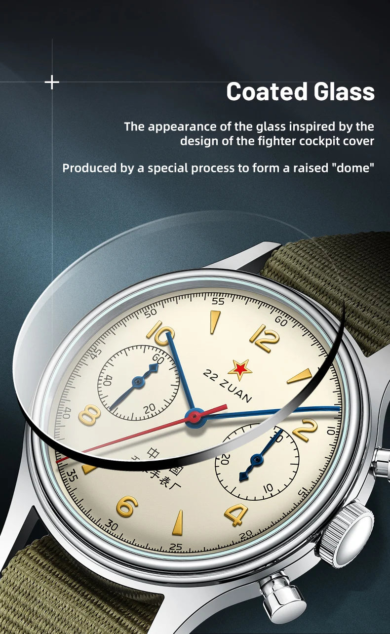 Reloj mecánico para hombre Seagull 1963 International Edition, reloj de piloto ST1901, cronógrafo retro de pulsera, aviación de la Fuerza Aérea, nuevo