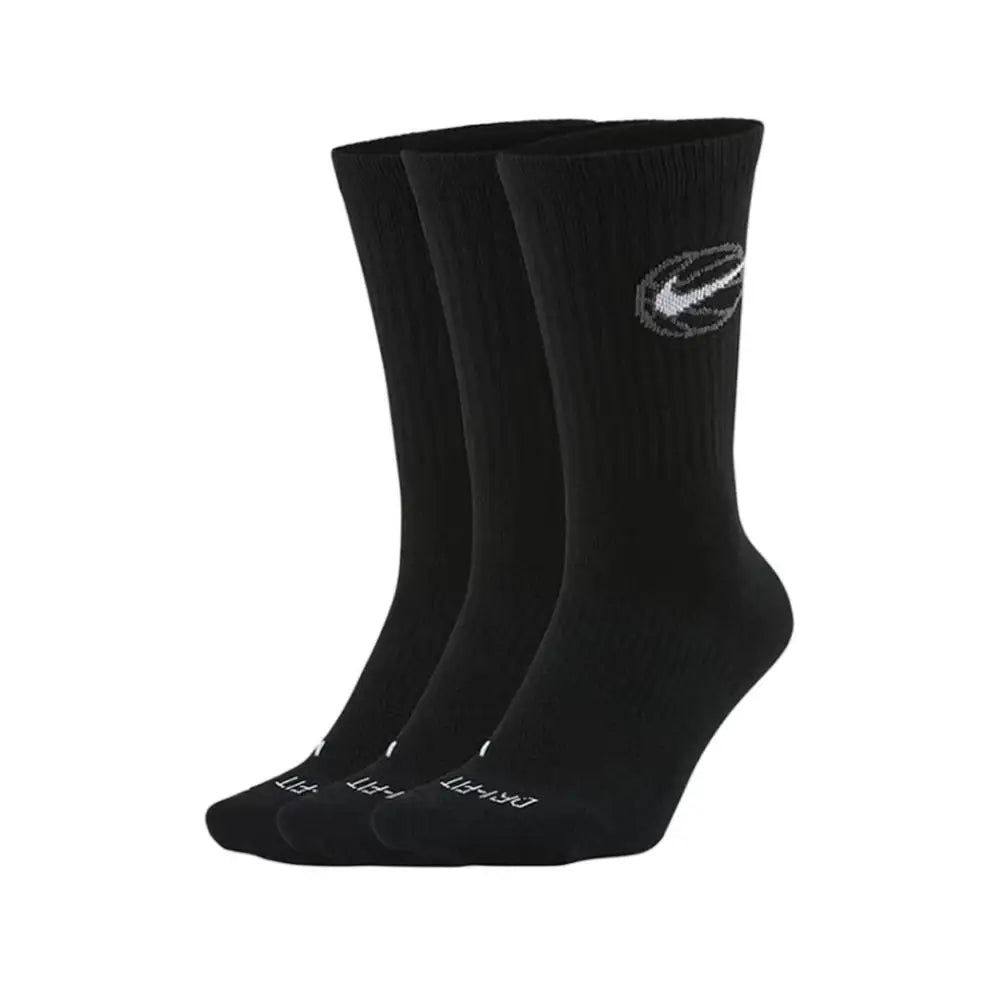 Nike EVERYDAY CREW: Stilvolle, bequeme, rutschfeste und strapazierfähige Unisex-Basketball-Socken (3er-Pack) DA2123-100