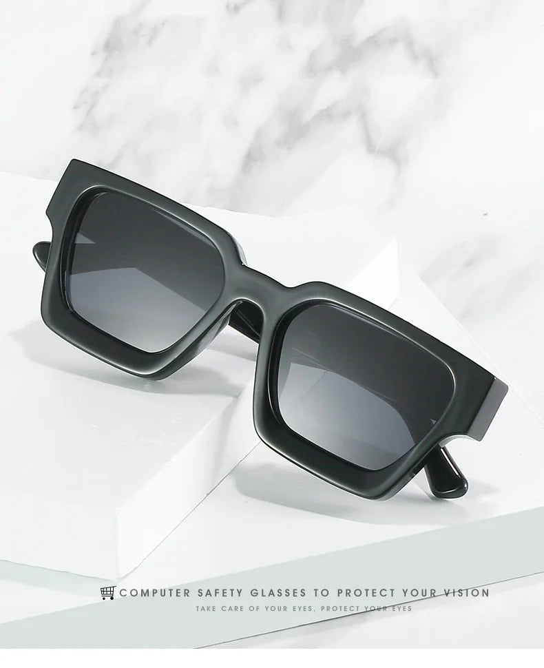 Fashion Square Sunglasses Woman Brand Designer Vintage Sun Glasses Female Fashion Retro Gradient Big Frame Oculos De Sol