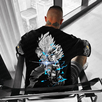 2026 Summer Dragon Ball T-Shirt aus 100% Baumwolle für Herren – neuer Anime-Print, bequem und atmungsaktiv, Plus Size, lässig und locker sitzend