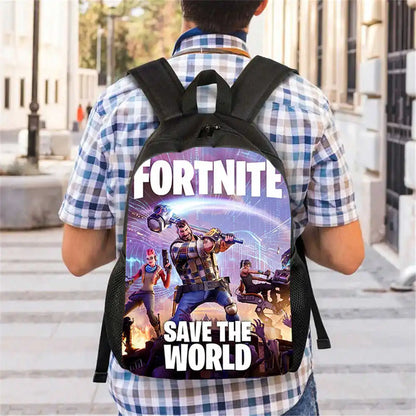 Children's Student Fortnite Cartoon Boys and Girls Large Capacity Backpack