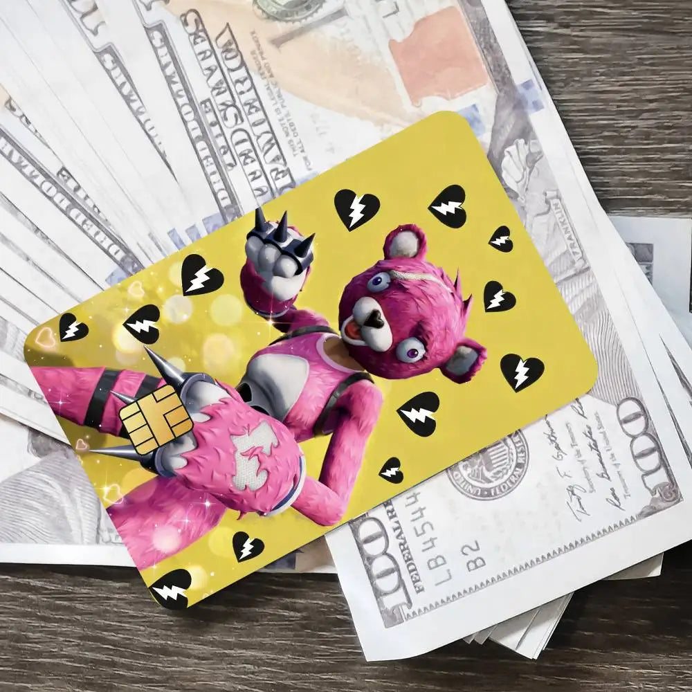 Pegatinas de tarjeta de juego Cuddle Team Leader Fortnite para tarjeta bancaria, película protectora impermeable adhesiva, regalo sorpresa