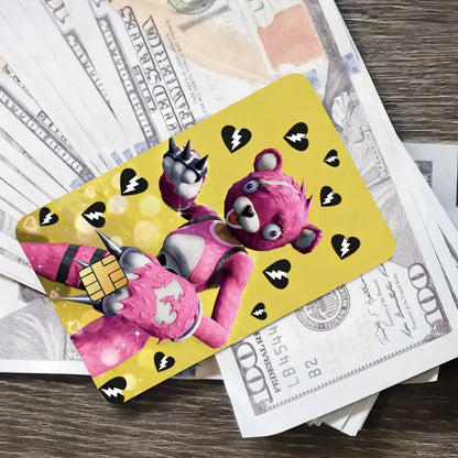 Pegatinas de tarjeta de juego Cuddle Team Leader Fortnite para tarjeta bancaria, película protectora impermeable adhesiva, regalo sorpresa