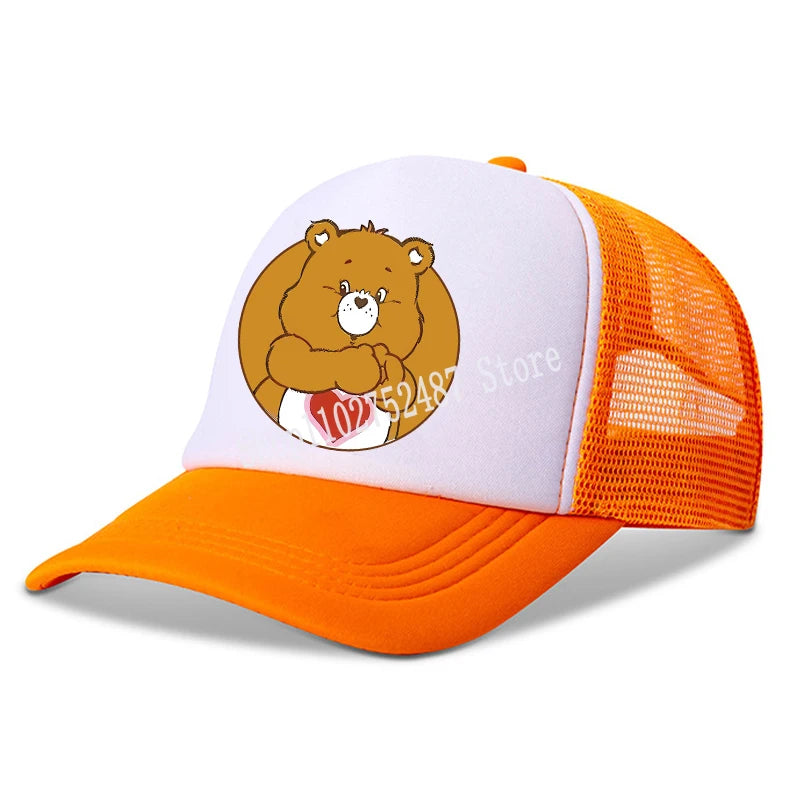 Anime Care Bears Baseball Cap Girls Women New Outdoor Sports Sun Hat Summer Breathable Mesh Sunbonnet Kids Adult Headgear Gift