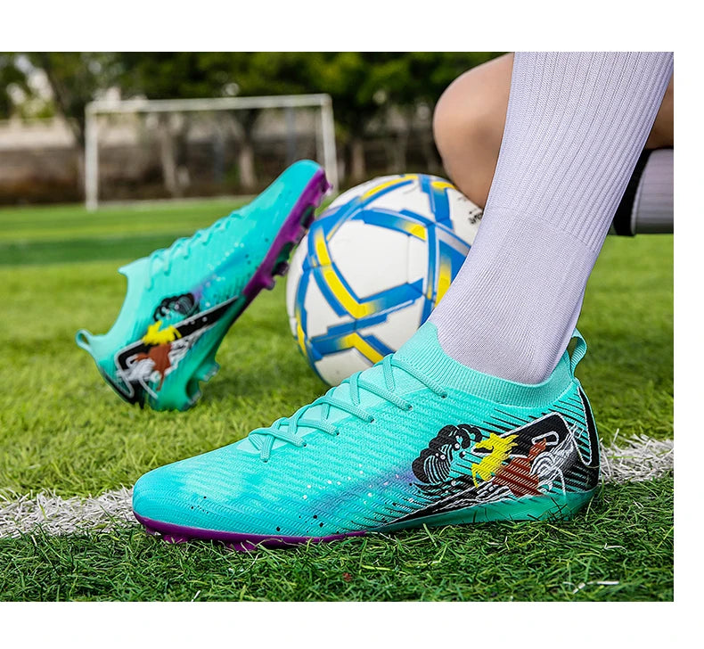 Nouvelles chaussures de football pour hommes, ultralégères, crampons longs FG, chaussures d'entraînement, chaussures de football antidérapantes pour l'extérieur, livraison directe