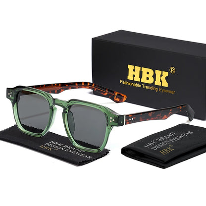 HBK New Fashion Sunglasses men Vintage Square Gradient Sun Glasses Outdoor Sports Party Vacation Travel Driving Eyeglasses