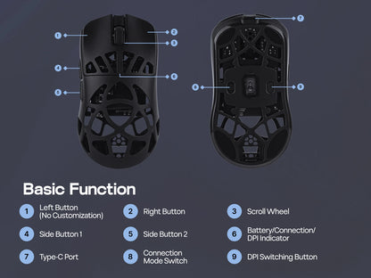 EPOMAKER Carbon X Gaming Mouse – 30,000 DPI PAW3950 Tri-Mode Wireless Mouse