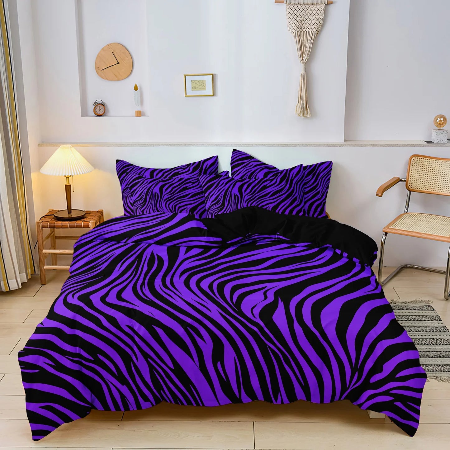 3pcs Bedding Set Rose Red Zebra Print Leopard Print Digital Print Duvet Cover Set,,Digital Print,Using A Family Hotel Dormitor
