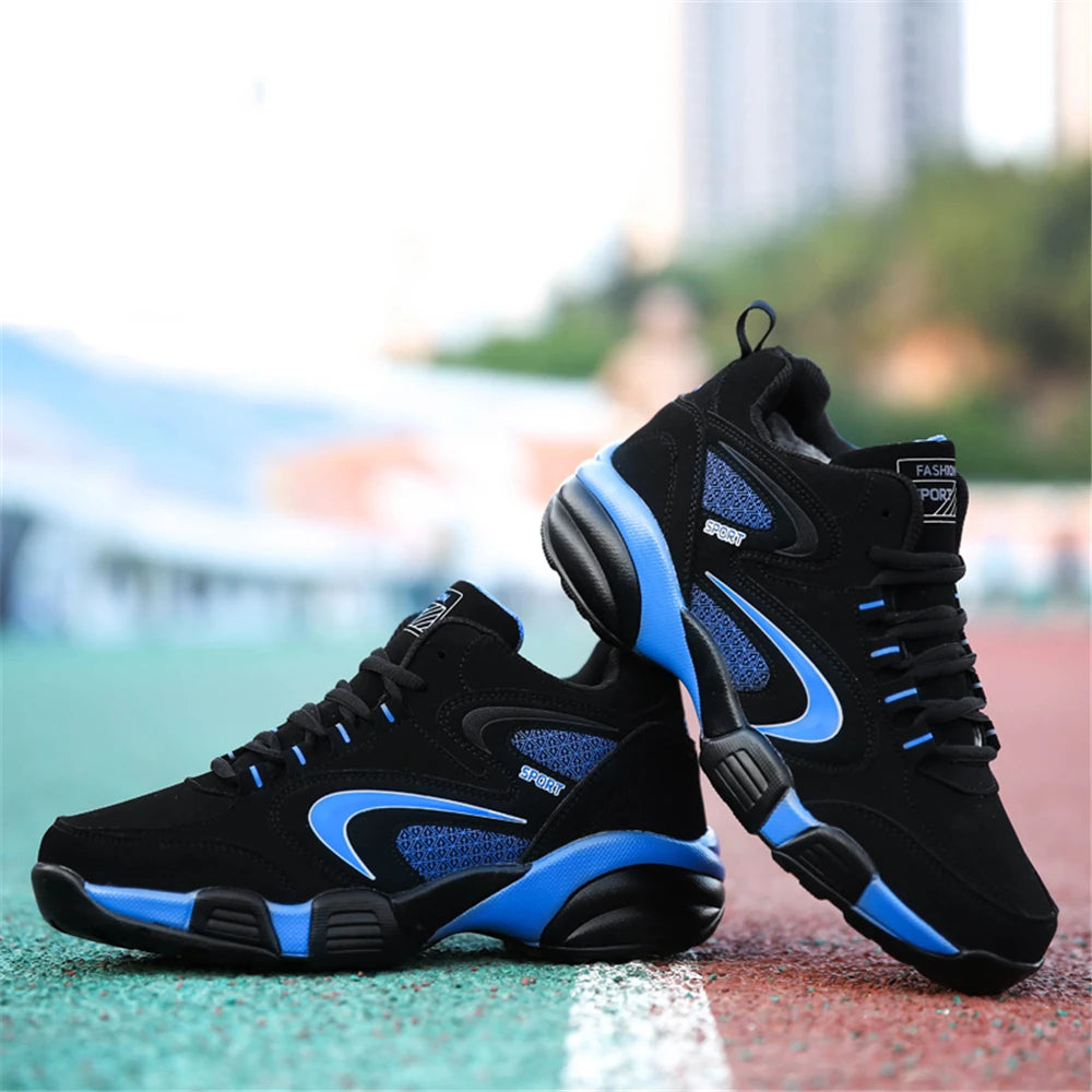 Sneakers da uomo taglie forti con color block di tendenza, comode, antiscivolo, con lacci, scarpe casual resistenti per attività outdoor maschili