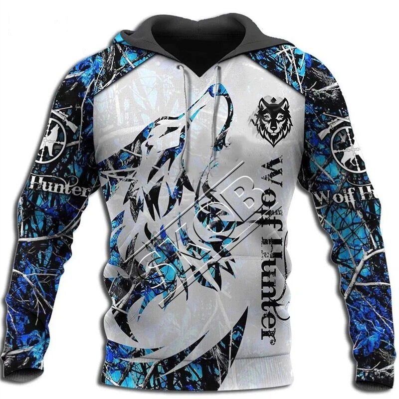 Hoodies de Outono com Leão e Lobo, Pele de Tigre Branco, Impressão 3D Integral, Sweatshirt de Homem Unissexo com Fecho, Casaco Casual de Pulôver