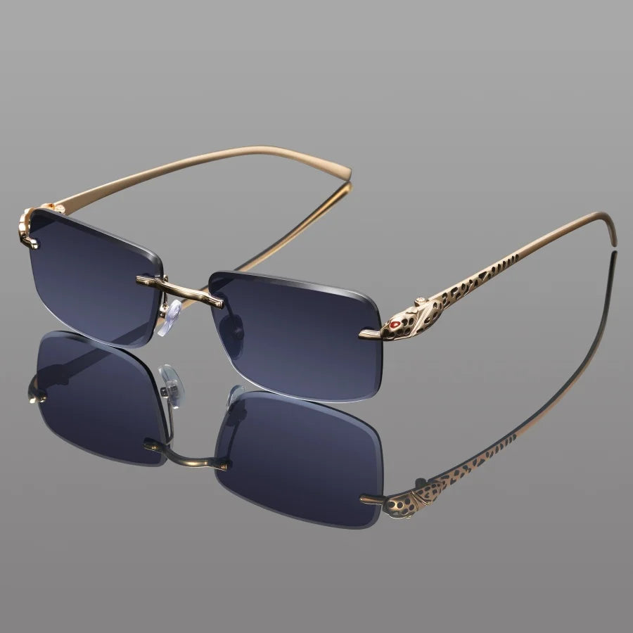 Fashion Rimless Rectangle Sunglasses Women Gradient Y2K Sun Glasses Shades Men