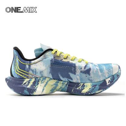 ONEMIX Sapatilhas de Corrida de Maratona em Nylon Carbon Board, Alívio de Impacto, Suporte Estável Profissional, Ressalto Ultraligeiro