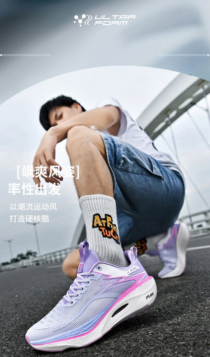 Scarpe sportive da running Marathon da uomo, con piastra in carbonio, cuscino d’aria, traspiranti e leggere, sneakers atletiche da donna comode e antiscivolo