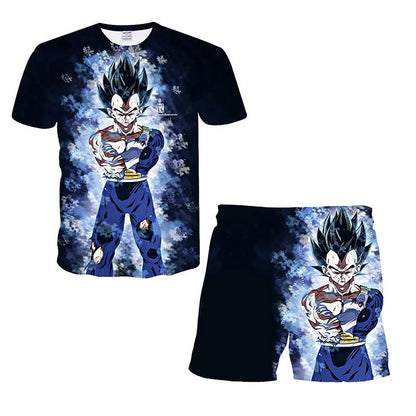 Conjunto infantil de verão Dragon Ball 2026 com T-shirt e calções para menino, conjunto de 2 peças T-shirt + calções