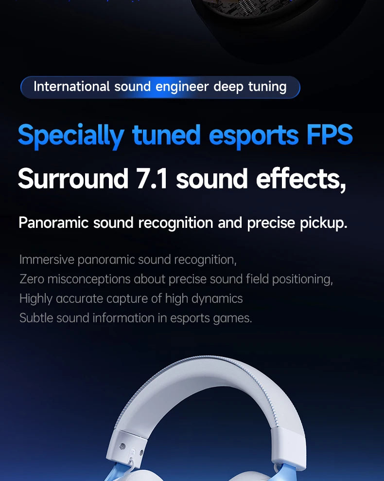 MCHOSE V9 Pro Electronic Sports Headset Three Mode Game USB Wireless 7.1 Channel Surround Sound Portable Headset with Microphone
