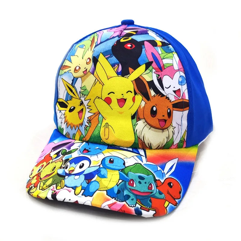 Cartoon Pokemon Baseball Cap Pikachu Hat Adjustable Pokemon Cosplay Hip Hop kids Girls Boys Anime Figure Toys children Gifts