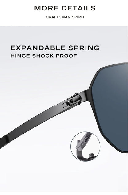 CAPONI Nylon Sunglasses For Men Super Elastic Bio-Steel Polarized Driving Sun Glasses UV400 Protect Brand Design Shades CP23017